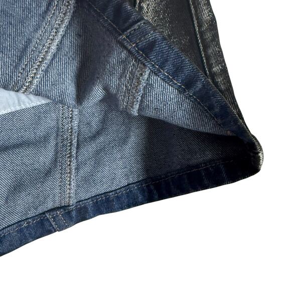 Blank NYC Denim Mini Skirt in Metallic Heart Dark Wash Size 25 - Picture 8 of 11